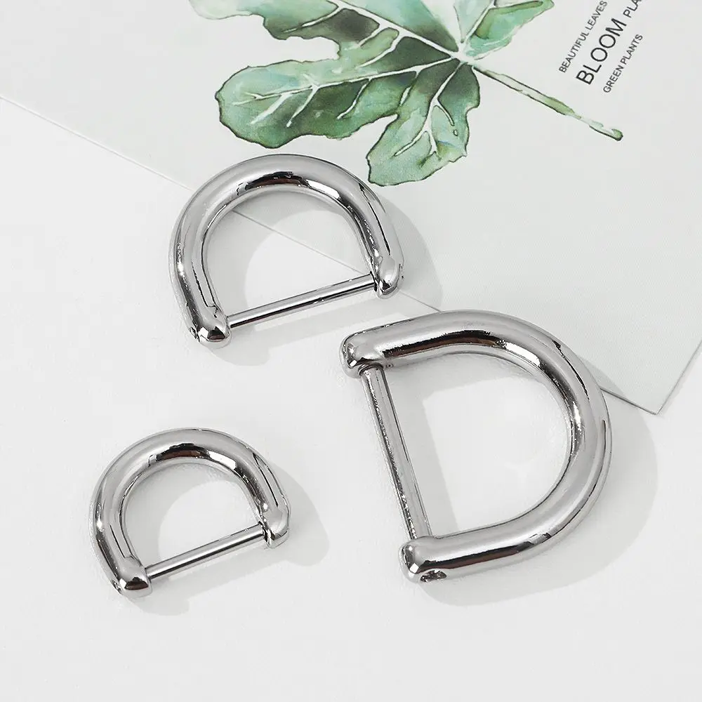 DIY Detachable Shoulder Webbing Buckle Leather Craft Clasp D Ring Buckle Open Screw Screw D Buckle