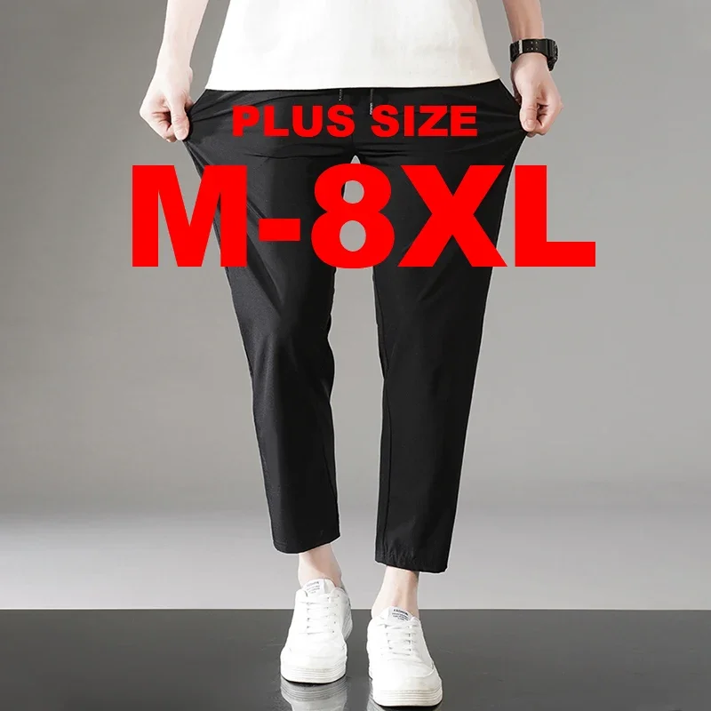 

8XL High Stretch Outdoor Sport Hiking Men Cropped Pants New Pockets Trousers Summer Thin Quick Dry Men's Pants Trekking Fishing