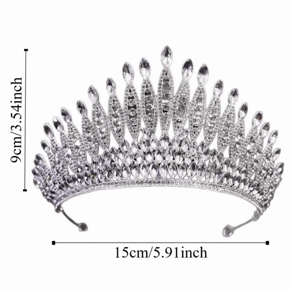 الفاخرة الباروك الملكة التيجان أنيقة تألق الزفاف أغطية الرأس خمر لامعة سبيكة الأميرة تاج المرحلة العروض