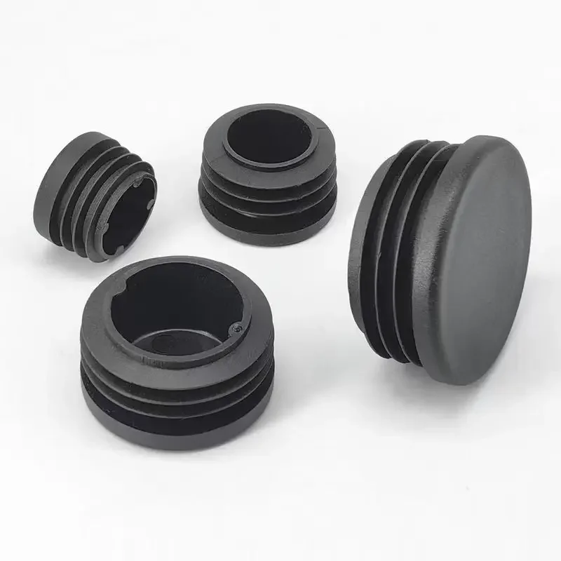 

Пластиковые ребристые прочные заглушки для отверстий для ножек мебели, круглые черные металлические заглушки для трубок, подушечки для ножек мебели, устойчивые к ударам и погоду