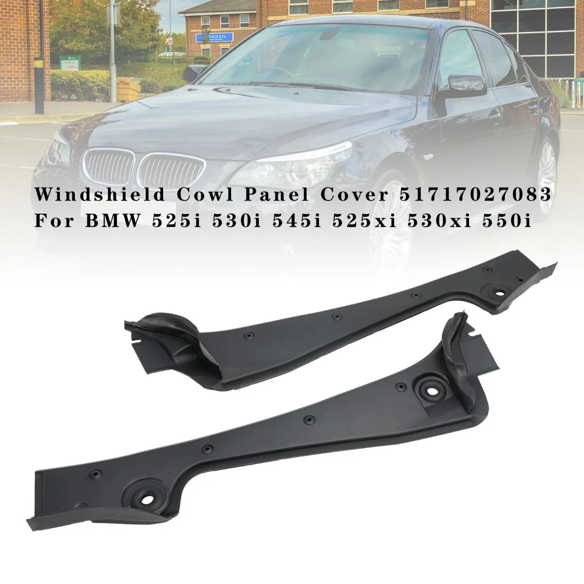 2 Pack Windshield Cowl Panel Cover 51717027083 FOR BMW 5' E61 2002-2007 5' E60 2001-2009 5' E60 E61 Lci 2005 2006 2007-2009