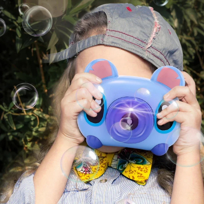 

Disney Stitch Bubble Machine Kawaii Camera Modeling TikTok New Kids Toy Rechargeable Electric Bubbles Gun Children Birthday Gift