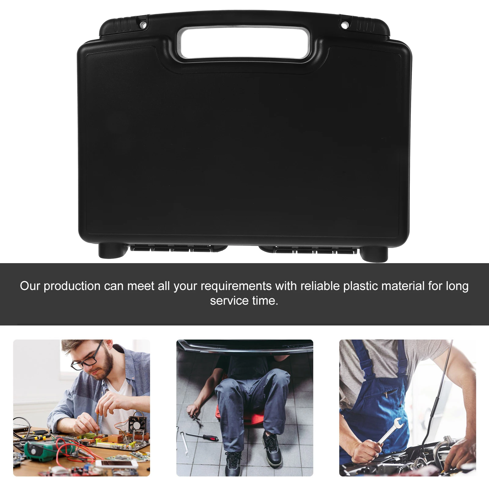 

Portable Tool Box Small Hard Case Black Plastic Case Foam for Tools Storage Container Travel ganizer Tool Storage Box