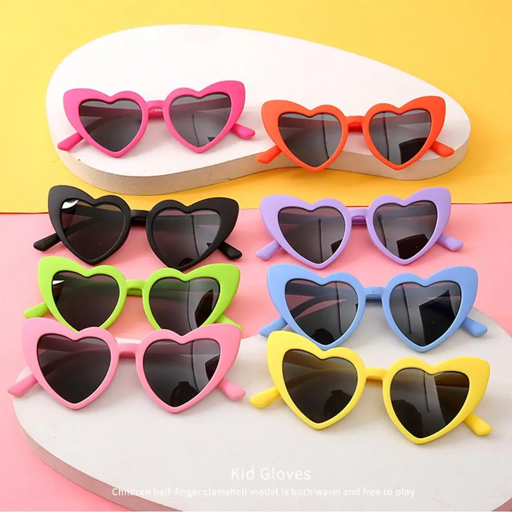 Boys Girls Pink Heart-Shaped Kids Sunglasses Heart Sunglasses Glasses Toddler Sunglasses