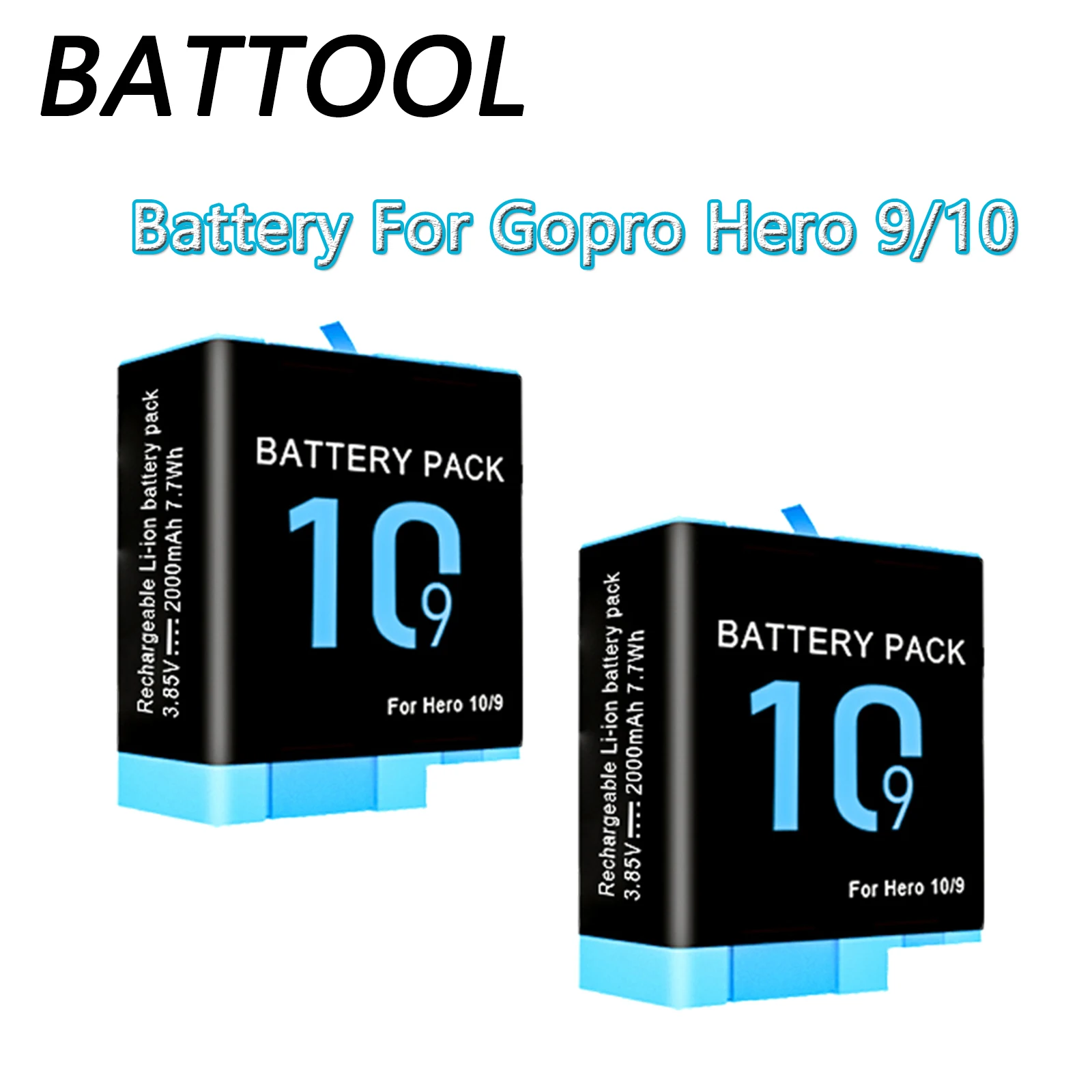 

Battool For GoPro 9/10 Battery 2000mAh Replacement Battery for GoPro Hero 9/10 Black Action Camera Accessories