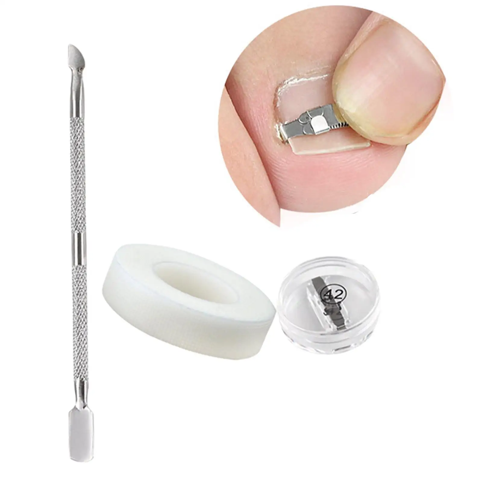 Kit profesional de tratamiento de uñas de los pies de acero inoxidable, Corrector de uñas encarnadas, herramientas de pedicura reutilizables para pies