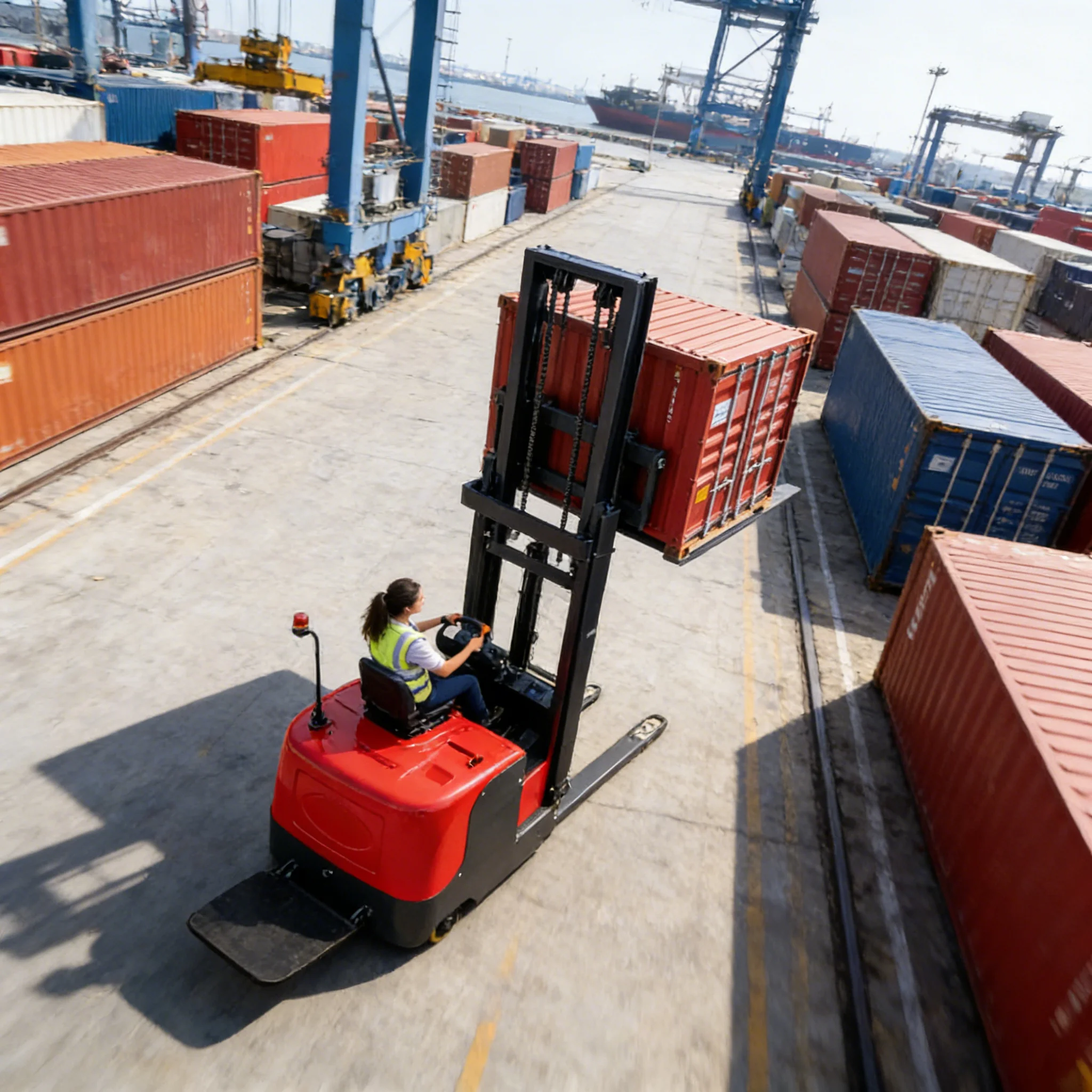 

Электрический вилочный погрузчик Walkie, 2 тонны, высота подъема 3,5 м, мощный двигатель, для вертикальной оптимизации пространства на стеллажах