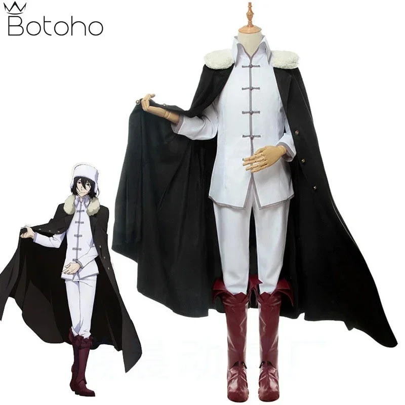 Anime Bungo stray dogs Fyodor Dostoevsky Cosplay Costumes Women Men Cloak Top Pants Outfits Halloween Carnival Costume For Ad！1e