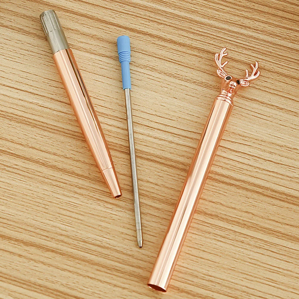 

3pcs Metal Ballpoint Pens Deer Head School Supplies Practical for Work Learning Creative Gifts Writing Tools