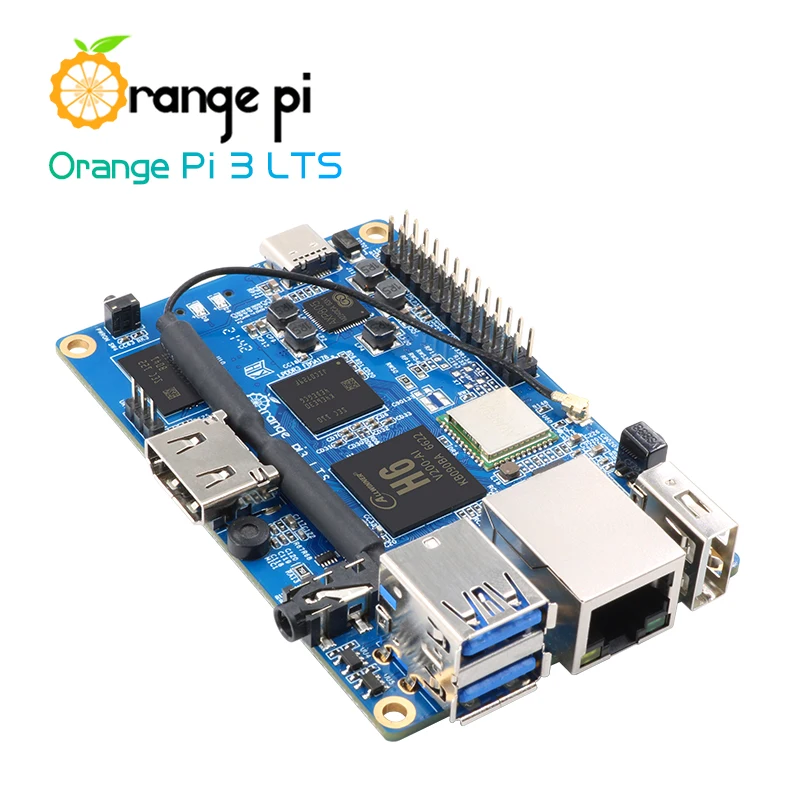 Orange Pi 3 LTS 64Bit 2G RAM LPDDR3 8G EMMC WIFI BT5.0 Gigabit 1.8Ghz AllWinner H6 SoC MiniComputer Android 9.0 Ubuntu Debian OS