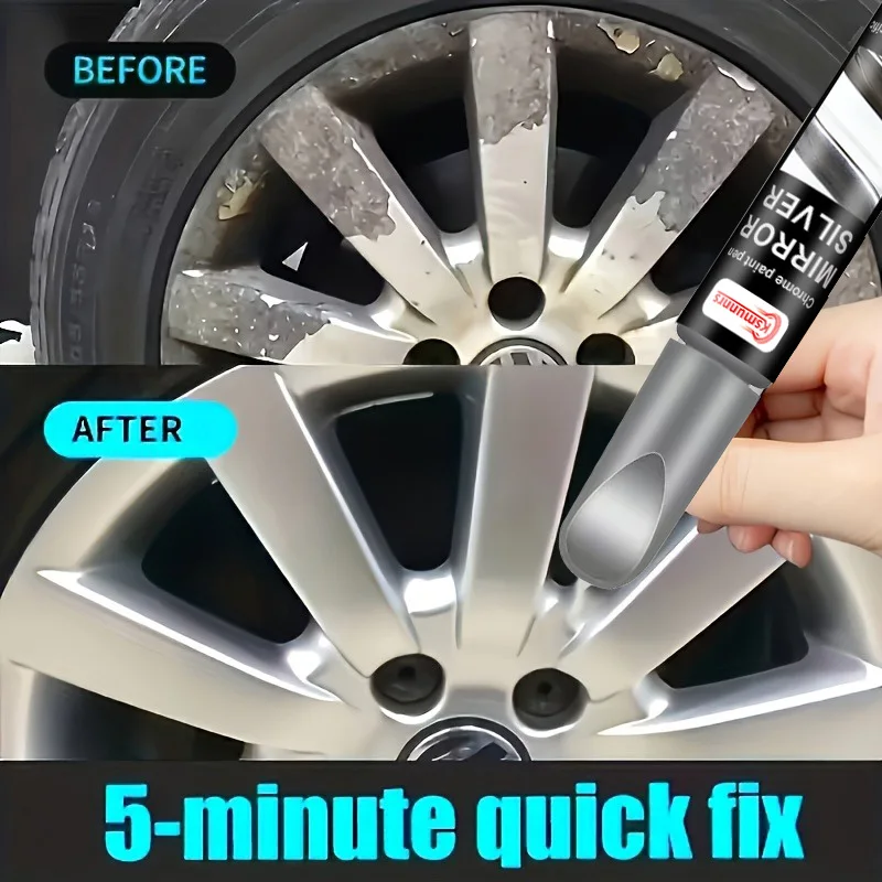 Chrome Repair Pen - Surface Scratch Repair, Suitable for Automotive Chrome Parts, Wheel Hubs, Signs, Door Handles, And Other