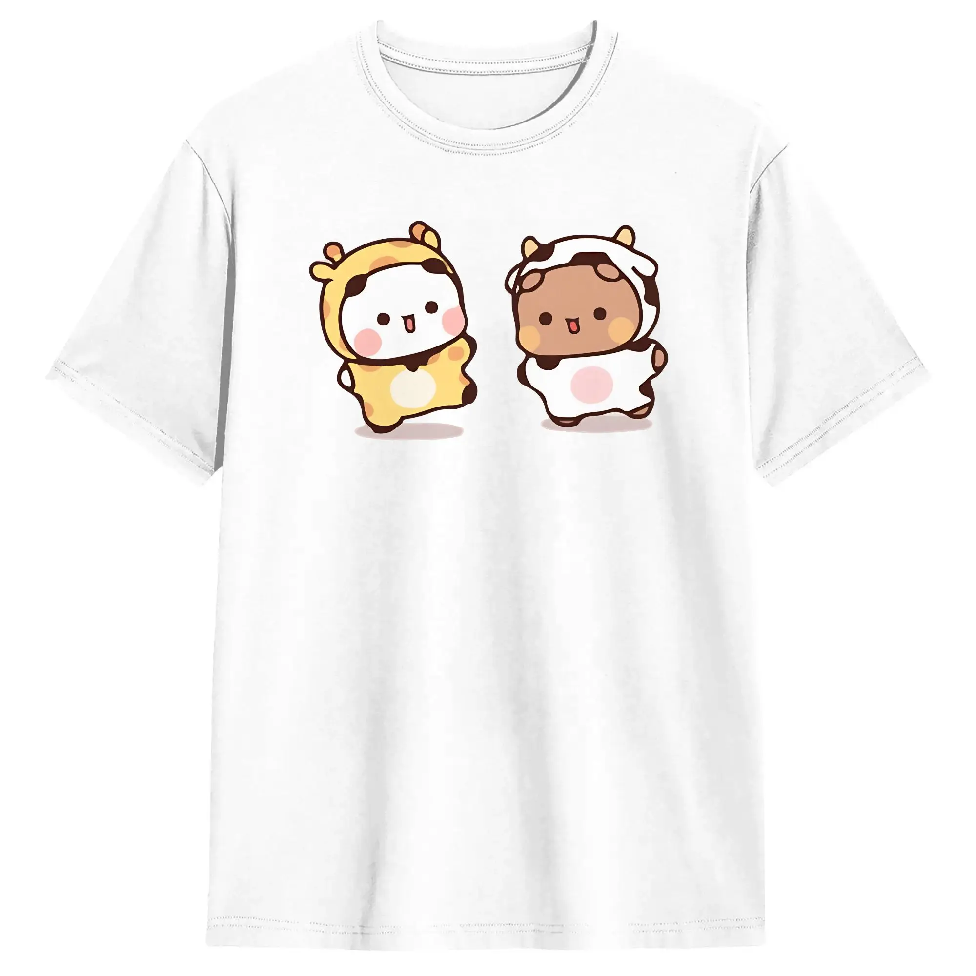 2026 Bear and Panda Bubu Dudu Balloon T Shirts Men's Cotton Vintage T-Shirt Round Collar Tees Short Sleeve Clothes Birthday Gift