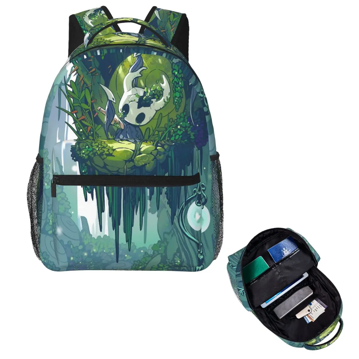 Hollow Knight Silksong Cartoon Hornet And Bell Beast Student Backpack Hiking Travel Daypack for Boys Girls Fashion Shoulder Bags