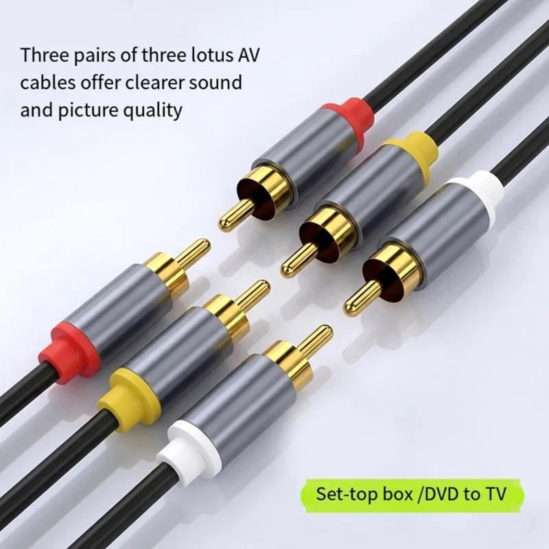 ABGI RCA Cable 3Rca to 3Rca Stereo Cables Aux Cable Jack 5M for Home Theater Audio
