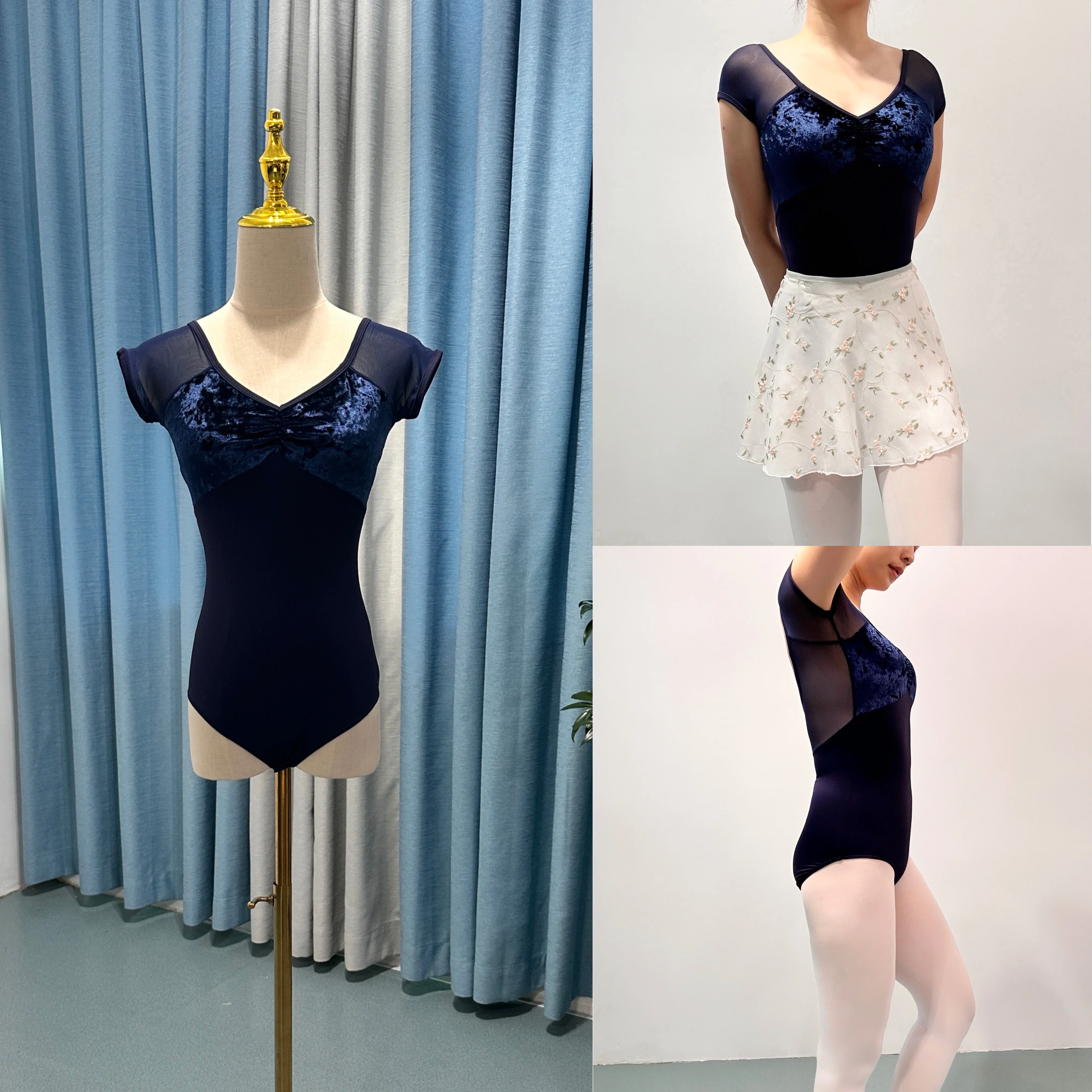 

Daily Practice Ballet Dance Leotard Women Short Sleeve Team Gymnastics Dancing Clothes Adult Cheap Advanced Ballet Leotard