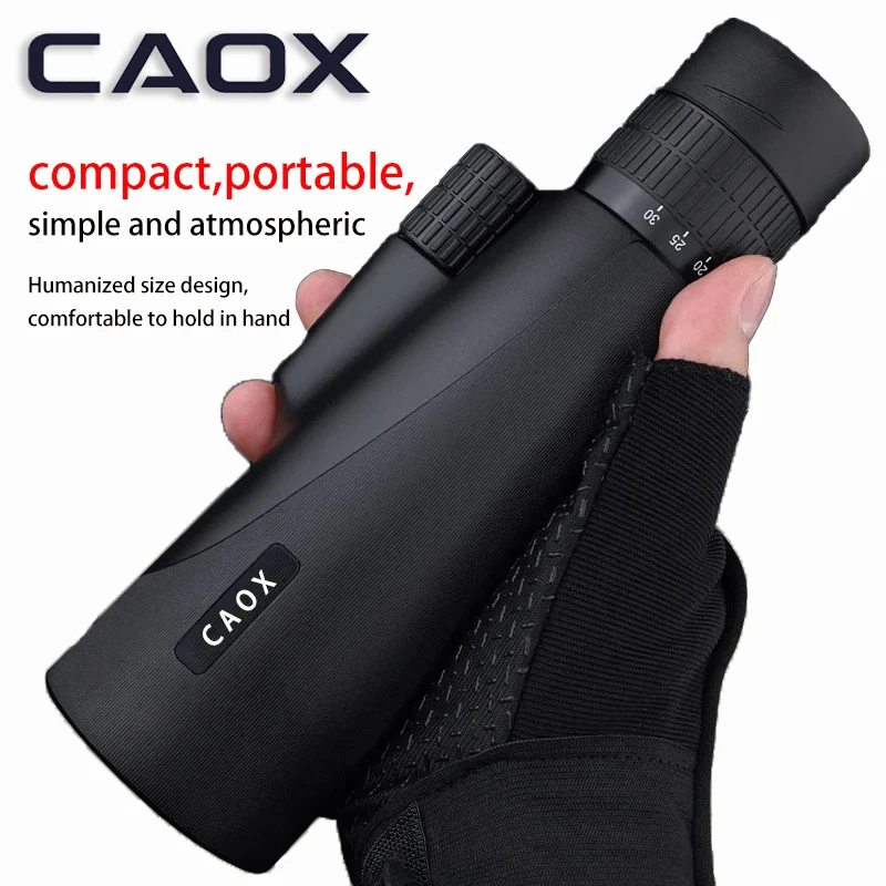 CAOX 10-30x50 Zoom HD Monocular Telescope for Bird Watching Hunting Camping - Outdoor Tripod & Phone Clip Included