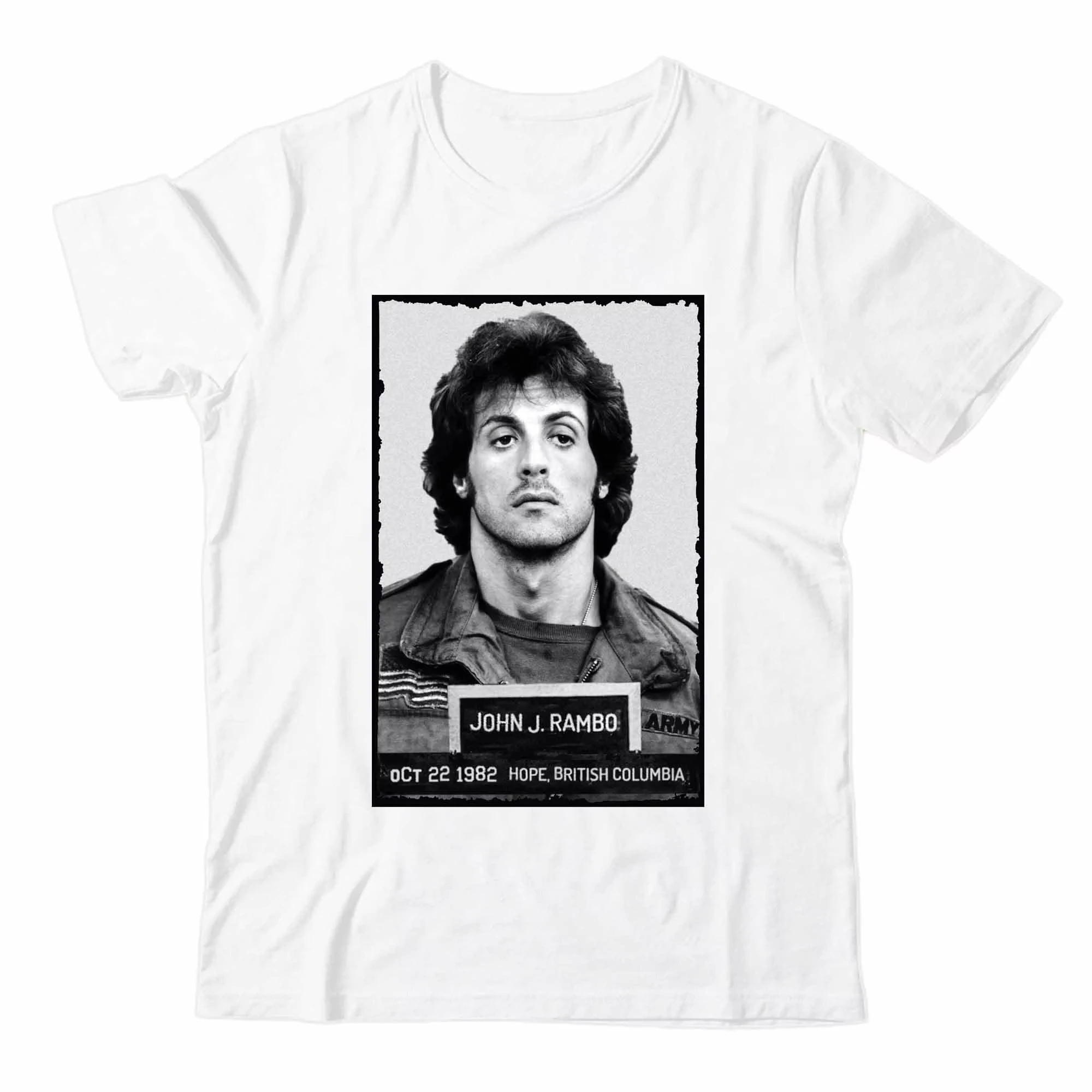 Casual Loose Streetwear Summer Retro Top John Rambo Themed T-shirt - Iconic Movie Pattern Printed Cotton T-shirt view 2