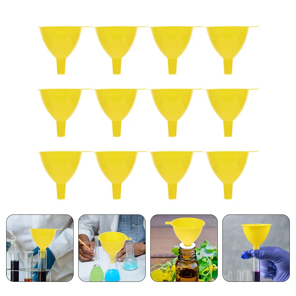 12pcs Laboratory Funnel Plastic Large Wide Mouth Small Water Food Grade Sturdy Garage Kitchen Teaching