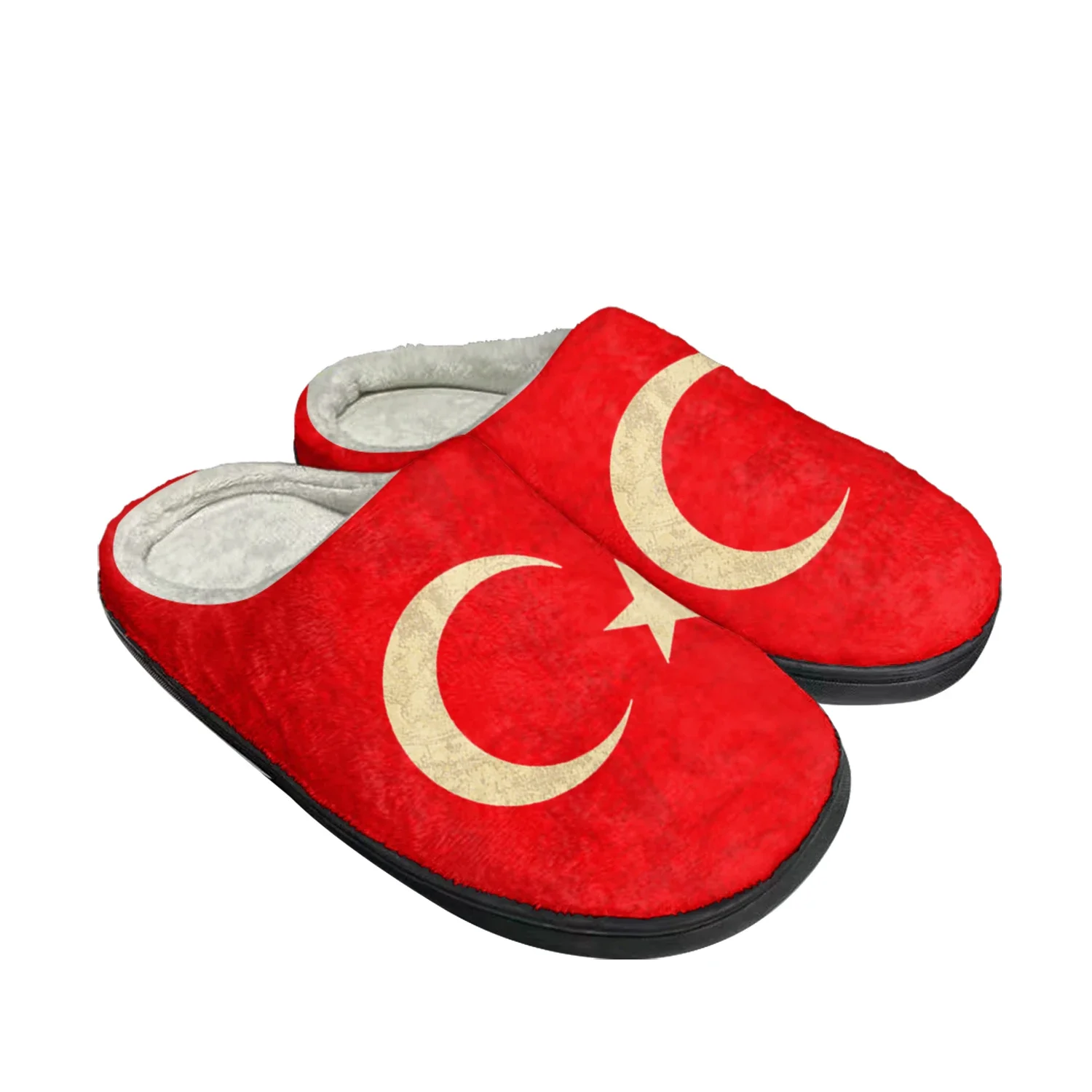 Turkish Flag Home Cotton Custom Slippers Mens Womens Latest Sandals Turkey Plush Bedroom Casual Keep Warm Shoes Thermal Slipper