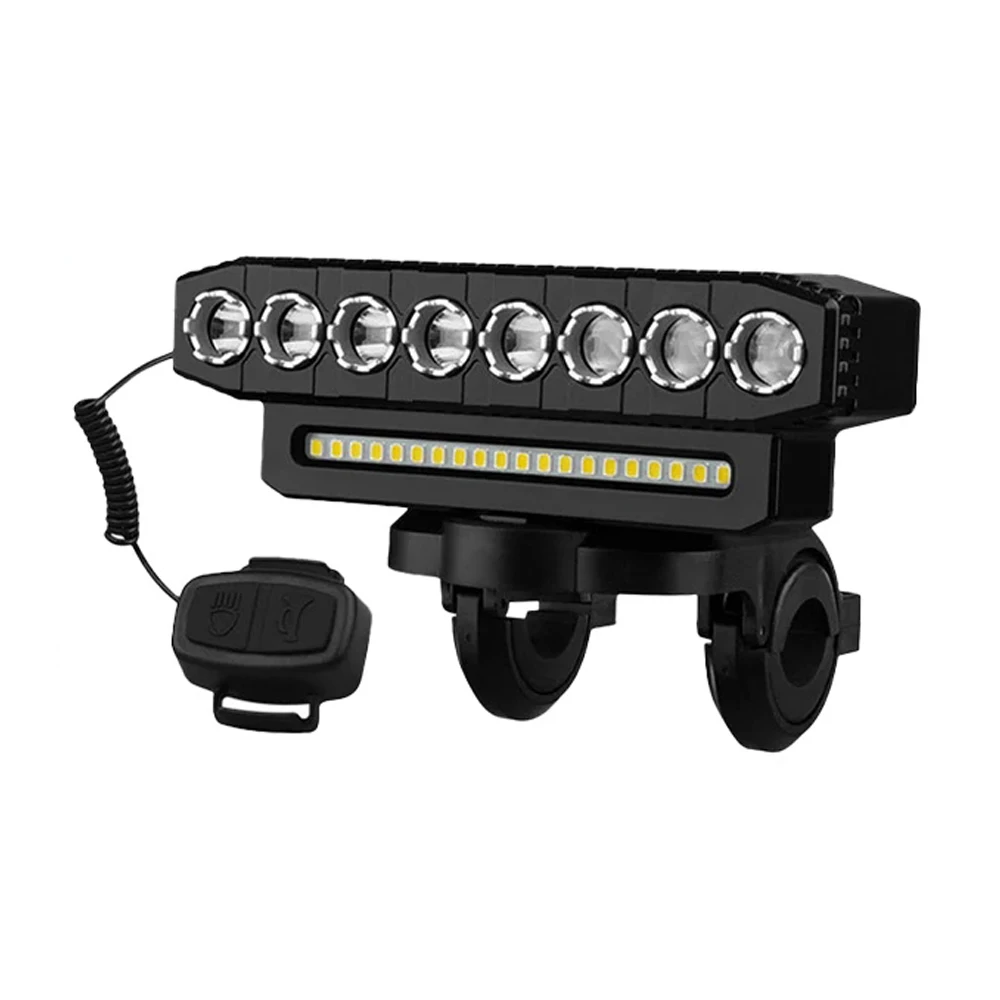 USB oplaadbare fietskoplamp 120 dB fietsen fietshoorn waterdicht 6 verlichtingsmodi fietsbel voorlicht eenvoudig te installeren