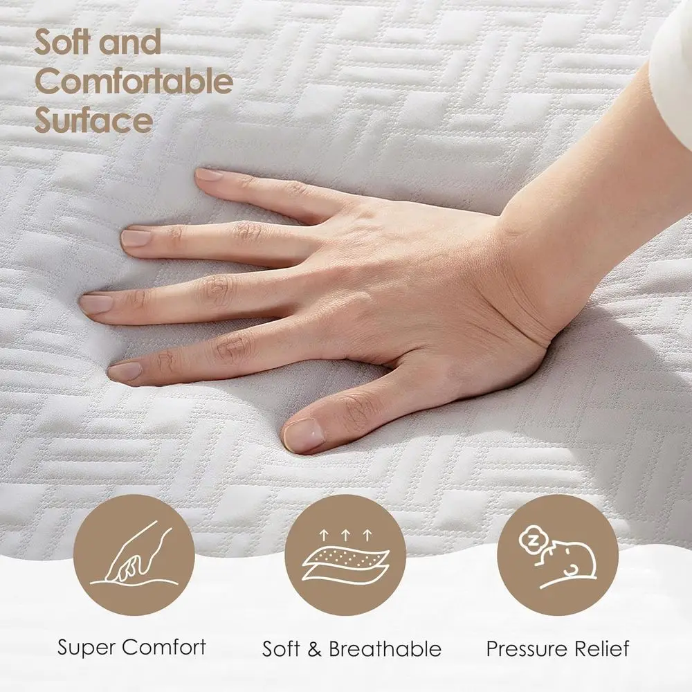 6 Twin Mattress for Dorms, Daybeds, Living Rooms - Gel Memory Foam, Medium Firm, Washable Cover view 4