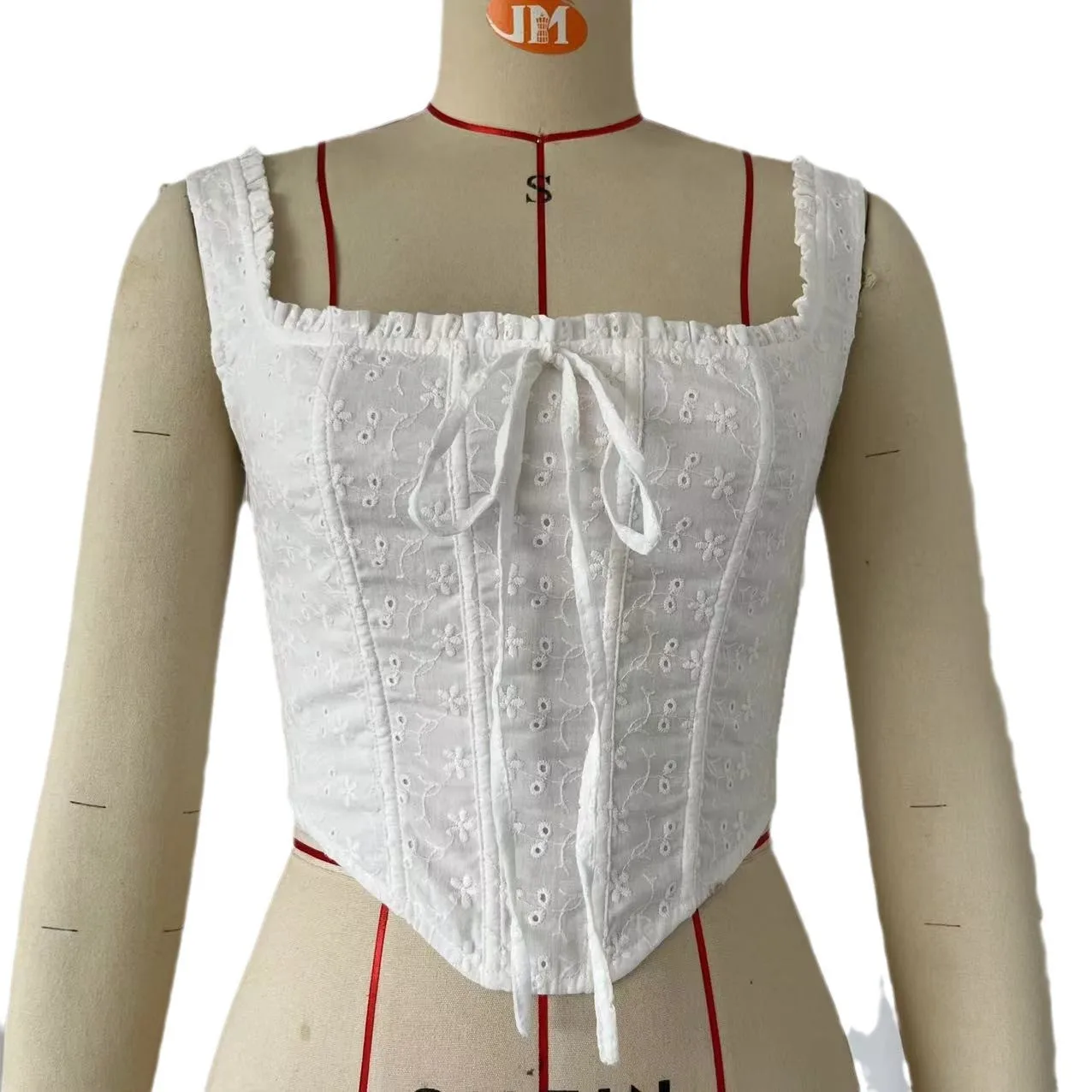 

White Elegant Corset Sexy Drawstring Sleeveless Tops Slim Fit Halter Bustier Tank Top Corsets Camisole Women French Shaper Vests