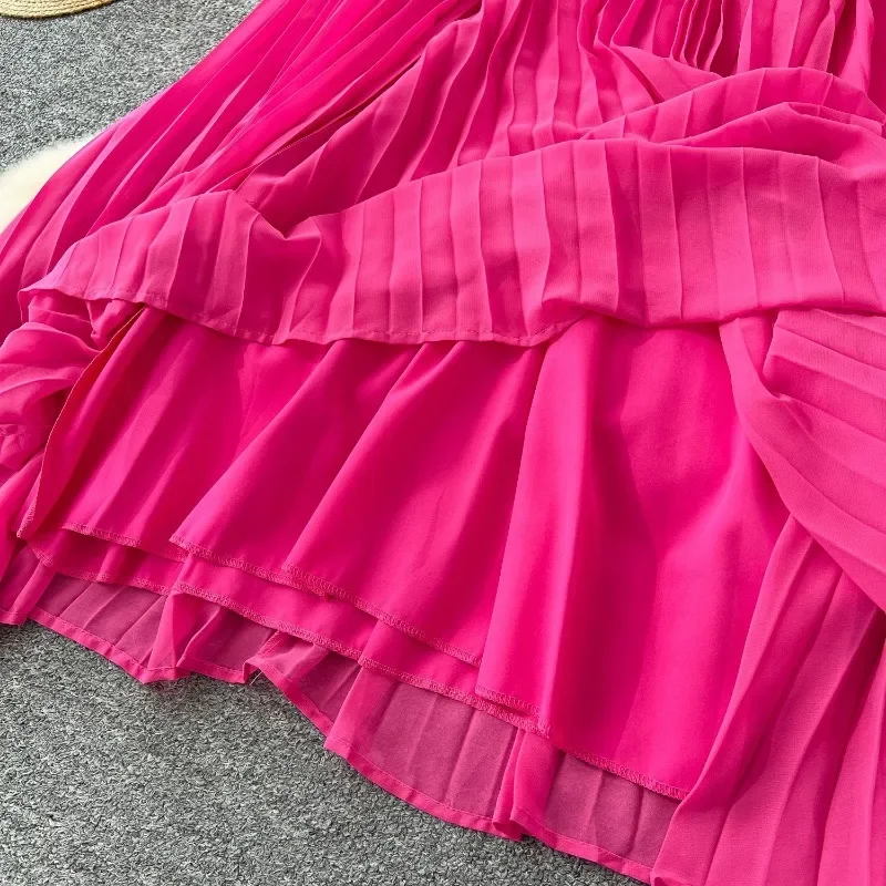 Frauen Solide Elegante Plissee Maxi Kleid Kristall Strass Oansatz Aushöhlen Federn Splice Volle Hülse Lange Geburtstag Party Robe