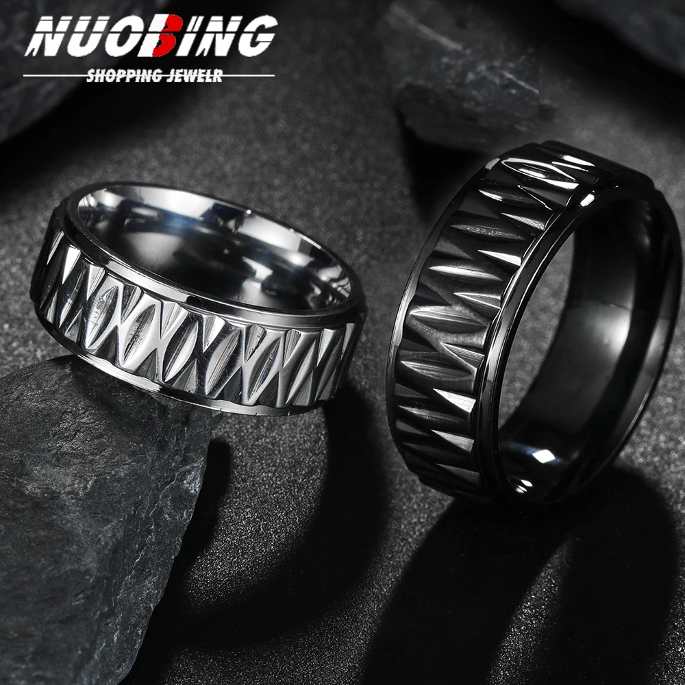 

Fashion Double Groove Stripes Textured Couple Rings Stainless Steel Jewelry Valentine's Day Gifts Party Anniversary