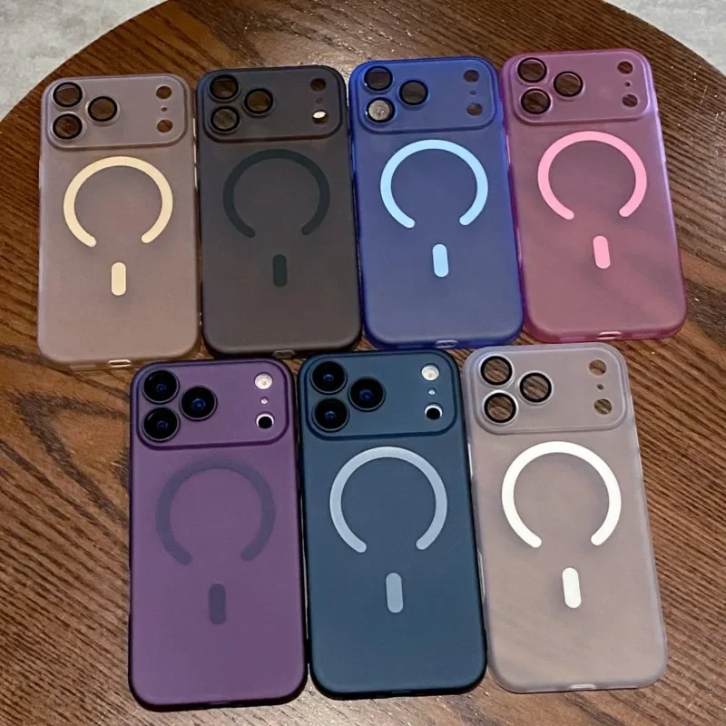 Luxury Ultra Thin Matte Clear For Magsafe Case for iPhone 17 Air 16 15 14 Plus 13 12 11 Pro Max Magnetic Wireless Charge Cover - náhled 6