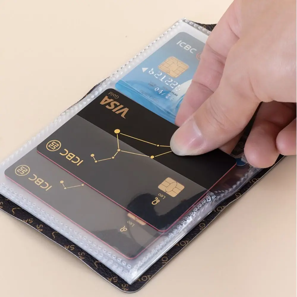 New PU Leather PU Leather Card Holder Black White Brown 20 Card Slots Card Storage Bag Lightweight Thin Card Case Unisex