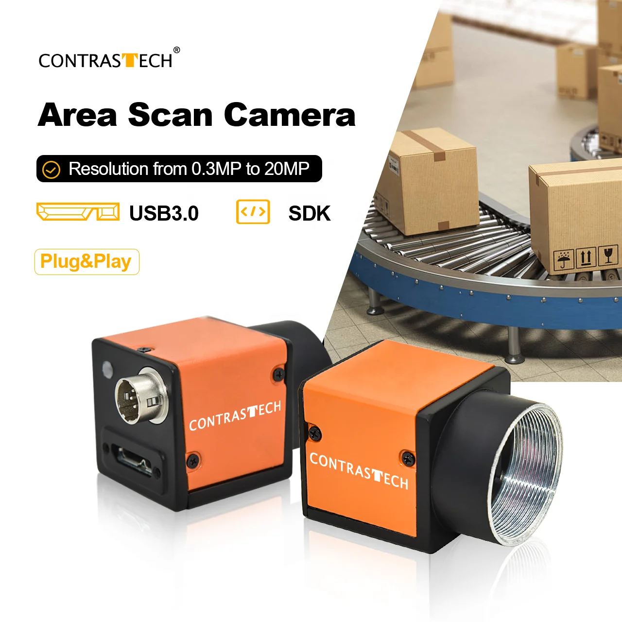 Mars5000-20GM Free SDK 2592 X 2048 Python 5000 PCB Inspection High Resolution Stereo Camera for LPR