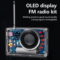 DIY FM Radio Electronic Kit  Adjustable Frequency 87-108MHZ OLED Display Radio Assembly Kit Project Practice Solder RDA5807