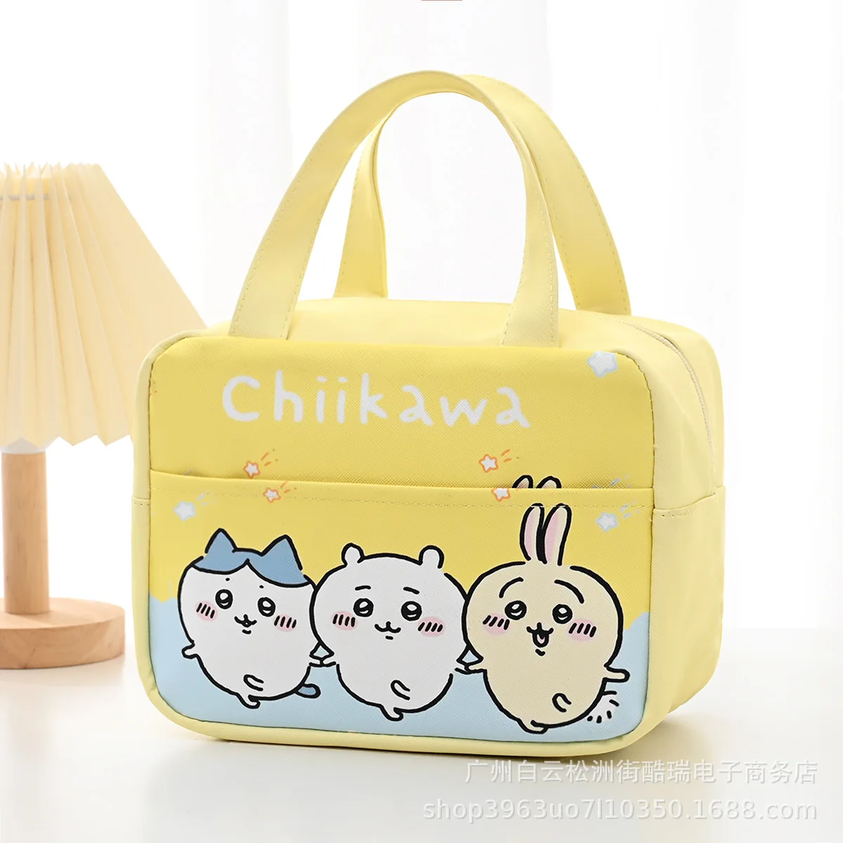 New Girl Chiikawa Student Lunch Box Bag Handbag Large Capacity Anime Figure Waterproof Oil Proof Go To Work Lunch Bag Hand Carry