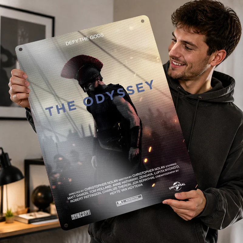The Odyssey Printed Posters Personalized Metal Sign Classic Storytelling Style Wall Art Ideal For Media Room Hallway And Viewers