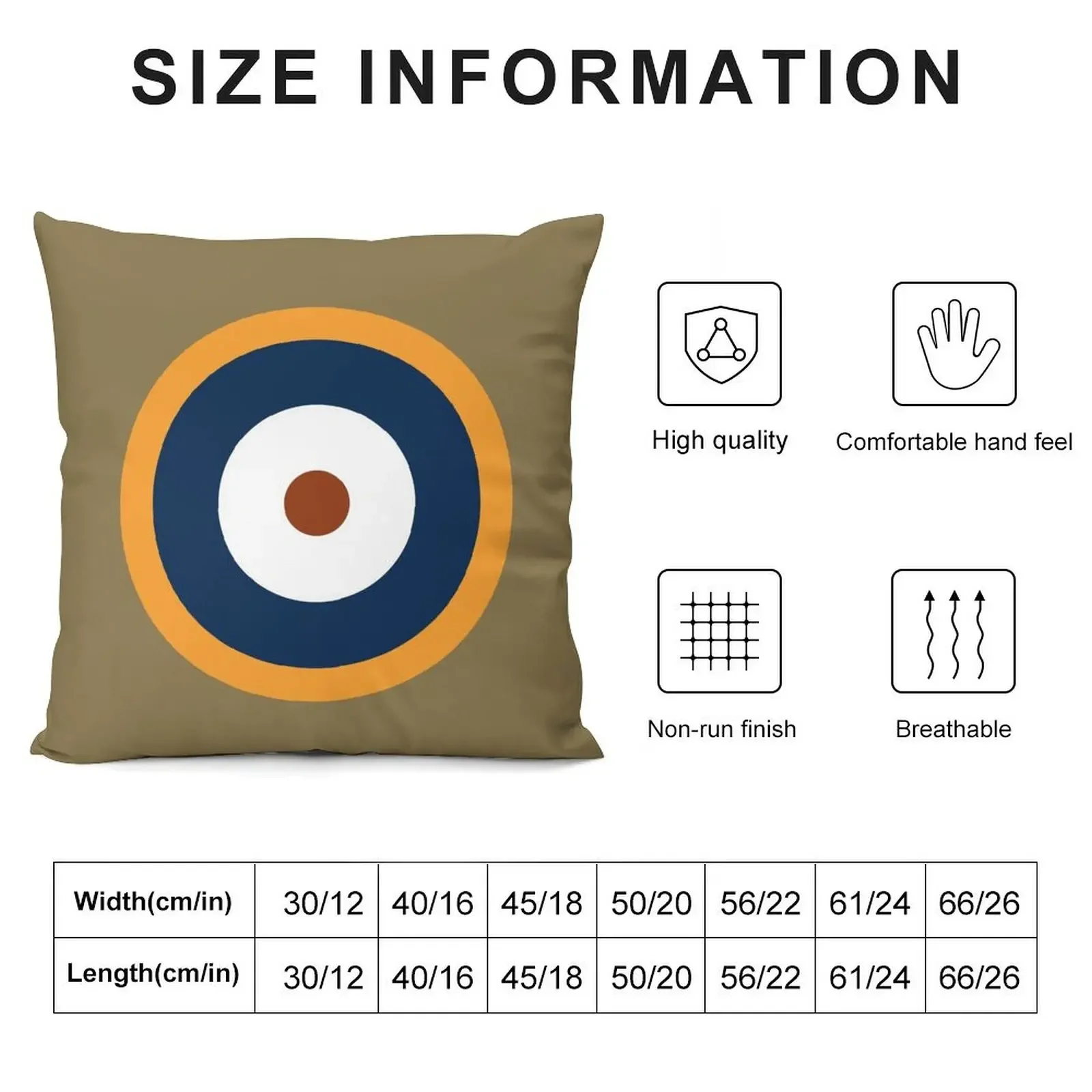 Royal Air Force - Historical Roundel Type A.2 1940 - 1942 Throw Pillow Covers For Sofas covers for pillows pillow