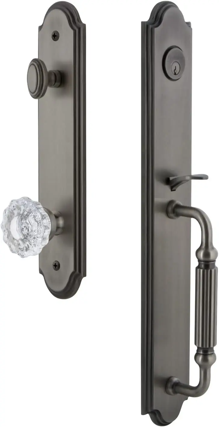 Grandeur Arcver_Eset_234_Fg Arc - Keyed Different - Solid Brass Full Plate Single Cylinder Keyed Entry Handleset With