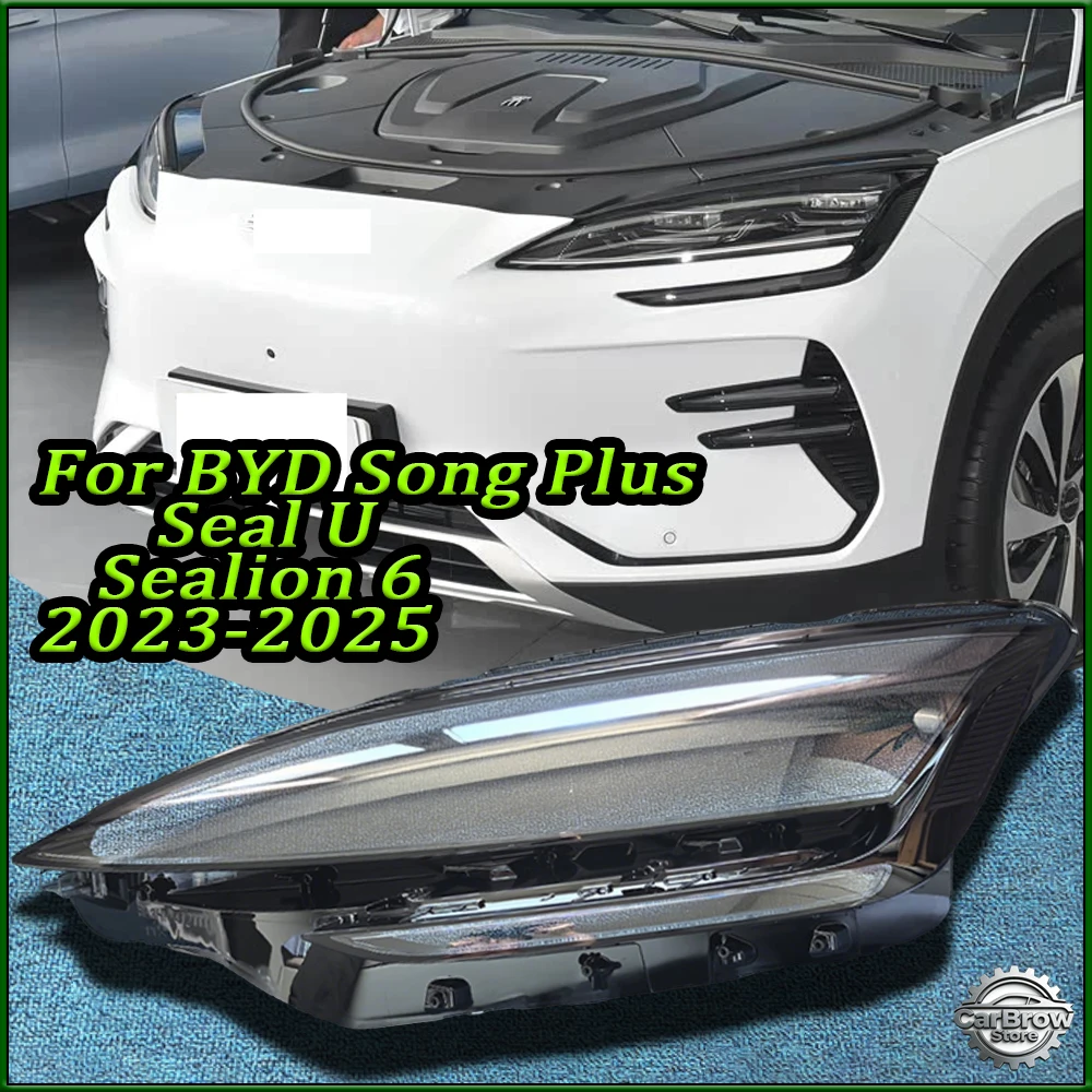 For BYD Song Plus / Seal U / Sealion 6 2023 2024 2025 2026 Headlight Lens Cover Headlamp Shell Lampshade Transparent Shade Mask