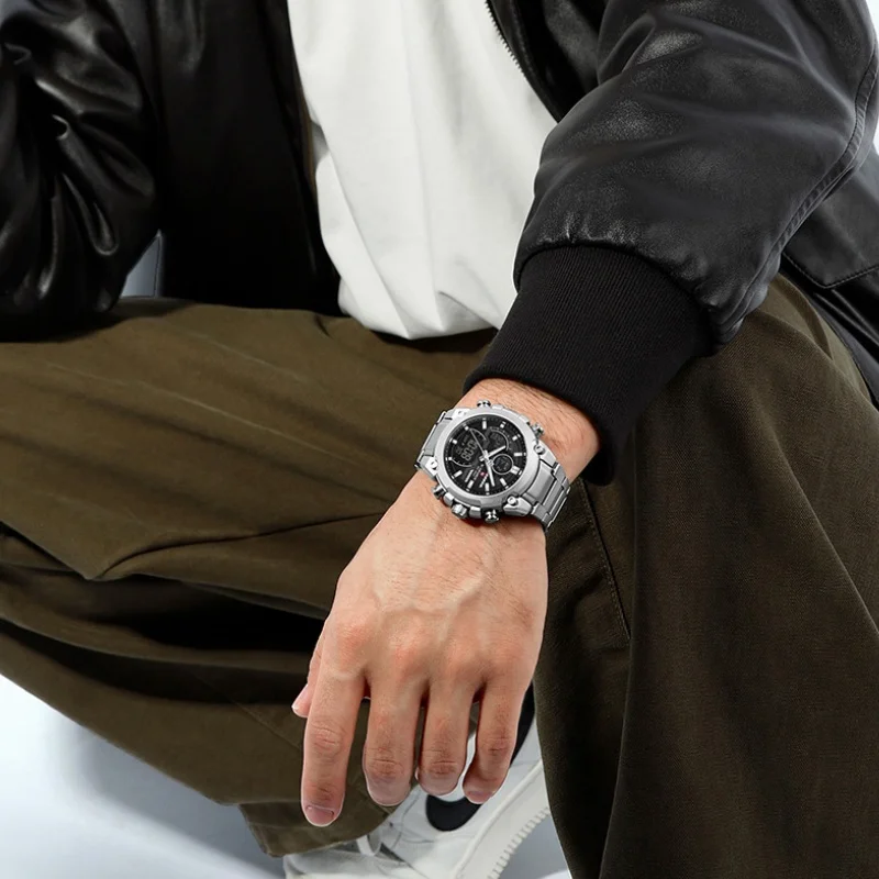 ナビフォース-9278-ビジネスオリジナル新しい腕時計男性用防水デジタルファッション腕時計男性レロジオ-masculino-送料無料