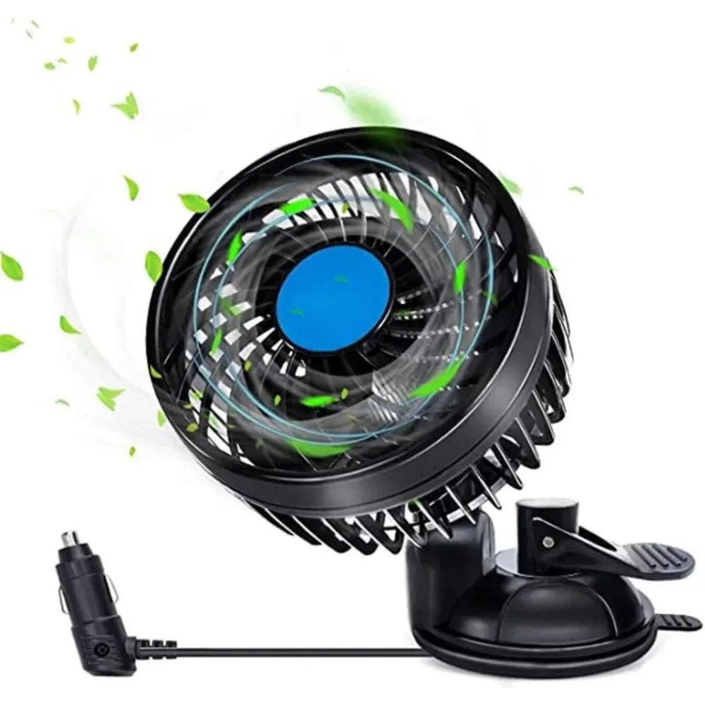 12/24V Car Cooling Fan Strong Wind Air Circulator Fan Adjustable Auto Cooling Fan Sucker Electric Car Circulator For Vehicle SUV