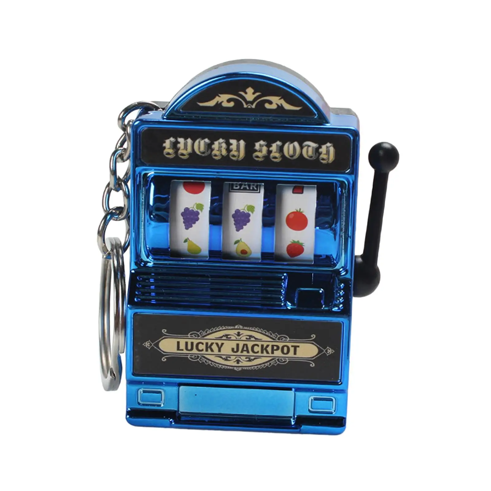 Fruit Machine Keyring Toy Mini Slot Pendant Classic Arcade Game Keychain Charm Portable Gift for Friends Family Fun
