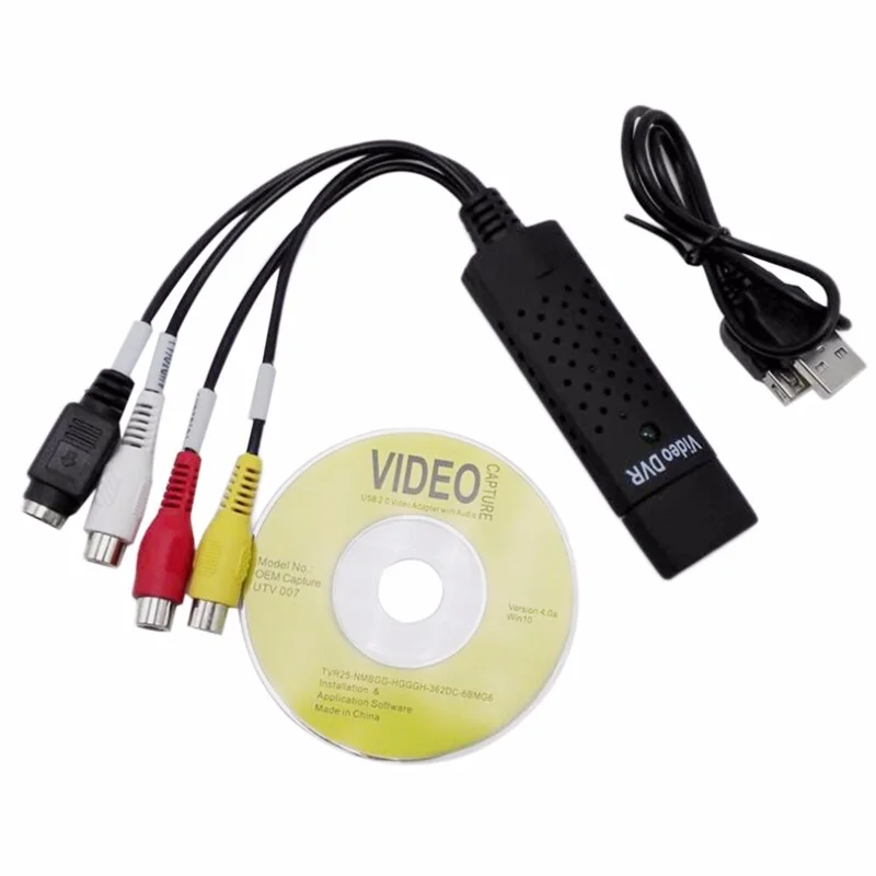 

USB Audio Video Capture Card Adapter USB 2.0 to AV RCA Video Capture Converter For TV DVD VHS Capture Device with USB cable