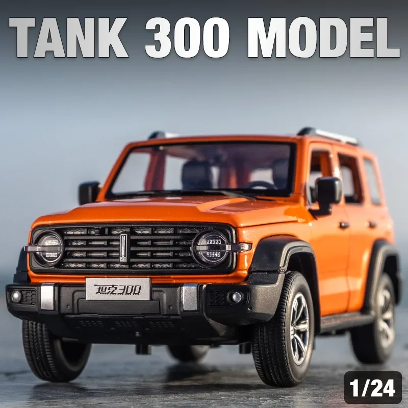 

1:24 Tank 300 Explorer Alloy Car Model High Simulation Diecast Metal Toy Vehicles Model Sound and Light Collection Children Gift