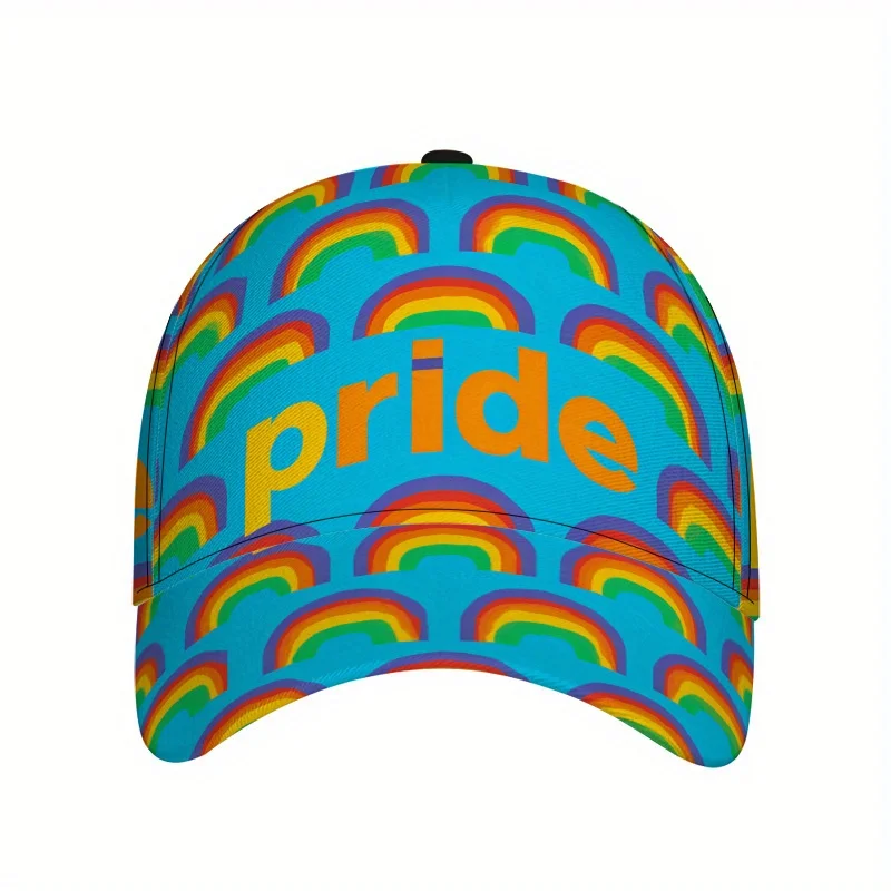 Rainbow Pride Design Baseball Cap a Colorful Hat with a Full-Body Print Featuring an Adjustable Snapback Suitable for Running
