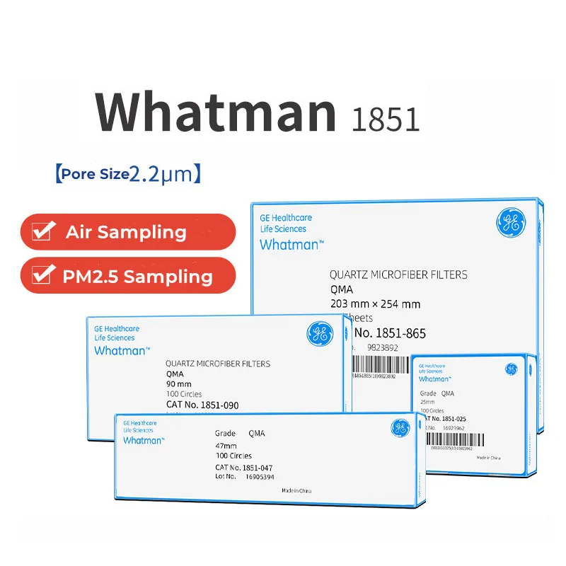 Quartz Microfiber Filters QM-A Whatman 1851 Quartz Fiber Filter Paper Membrane Pore size 2.2um 1851-025/047/090 PM2.5 Sampling