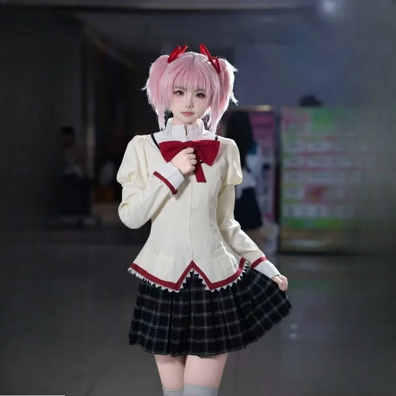 أنيمي كانام مادوكا Akemi Homura تأثيري حلي Puella Magi Madoka Magica زي مدرسي الكبار هالوين ازياء النساء الزي