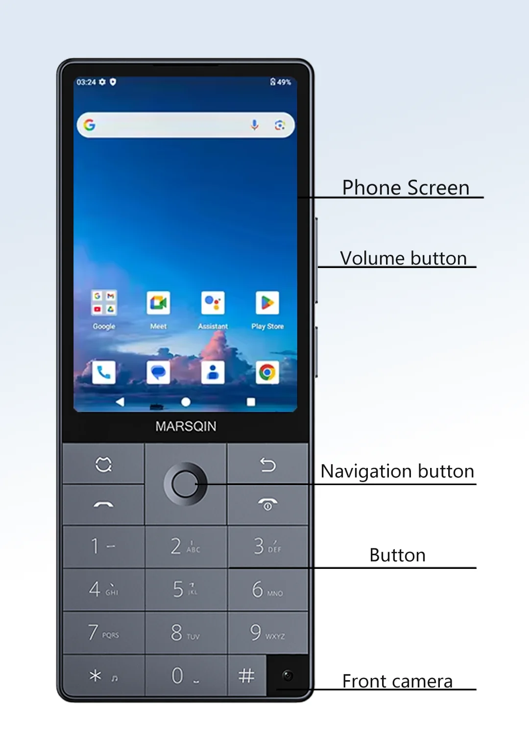 Qin F25 MTK8786 Not Unlock Google Play Android 14 Dual SIM Cards 6GB+128GB 2700mAh WIFI Bluetooth Touch 3.54Inch Screen