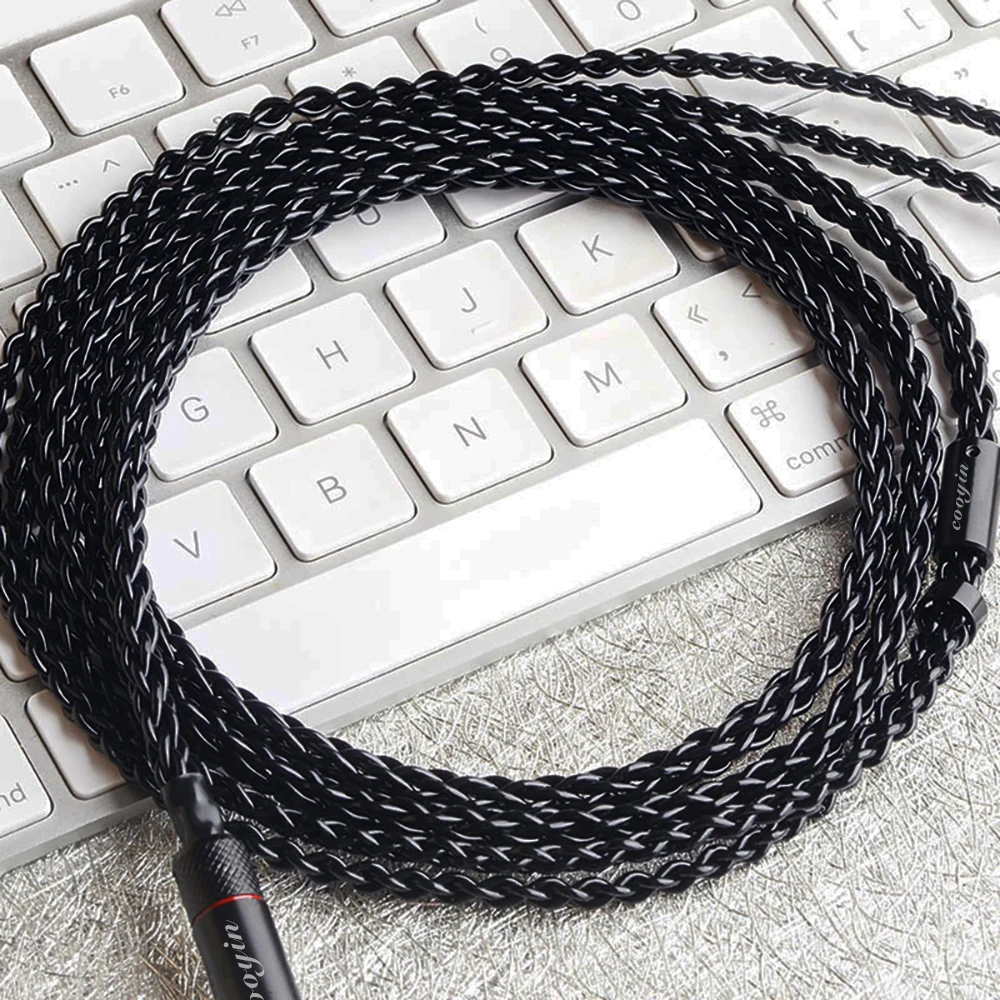 Cooyin สายหูฟังคู่ขนาด3.5มม., สำหรับ HE560 HIFIMAN/HE350 sonymdr Z1R 2.5มม./3.5มม./4.4มม. ปลั๊ก8แกนสายหูฟังชุบเงิน