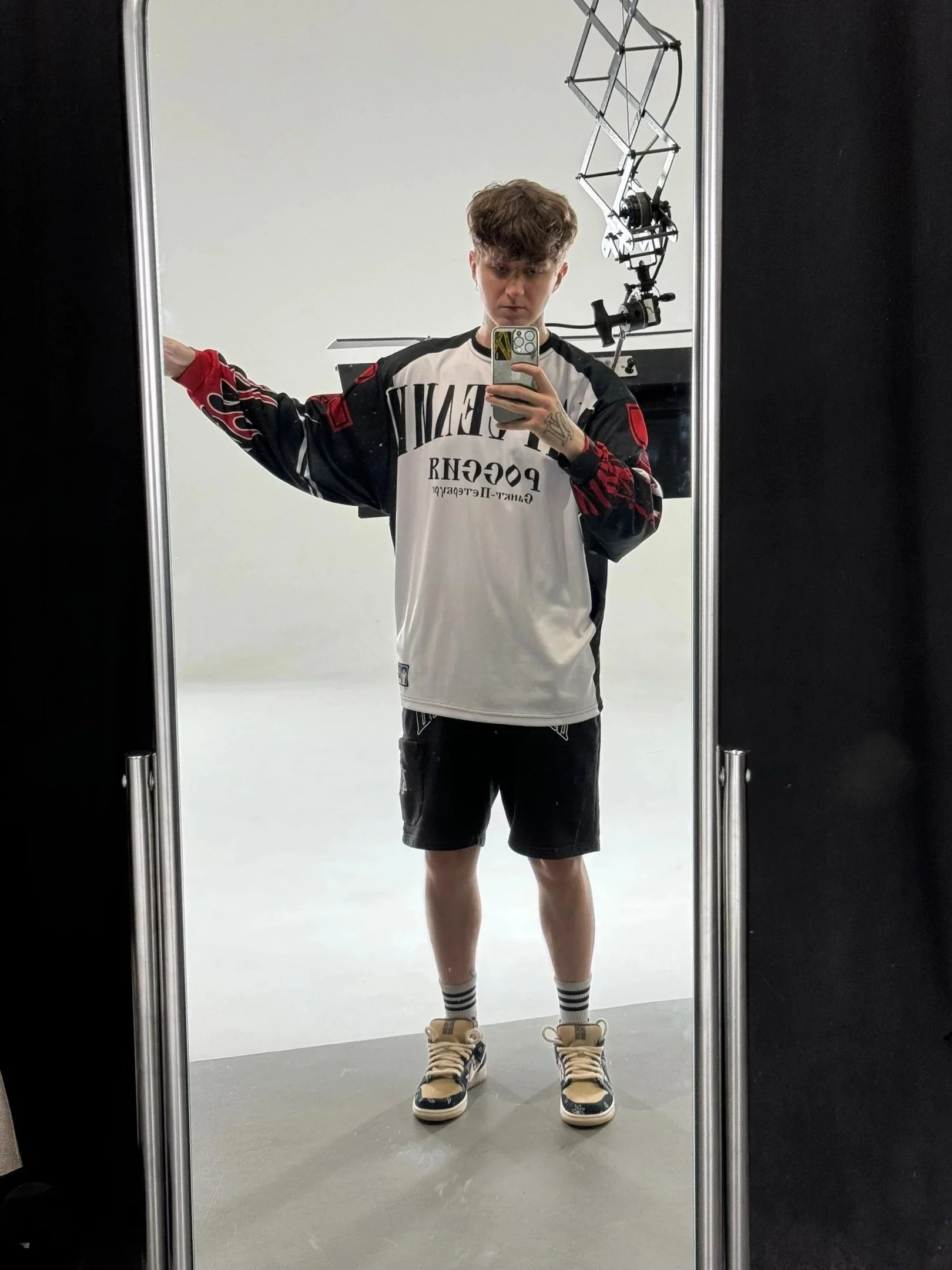 Аутсайдер Red Jersey Russia Jersey Y2K Sweatshirt Men Women Harajuku Hip Hop Letter Oversized TShirt  Breathable Mesh Tops New