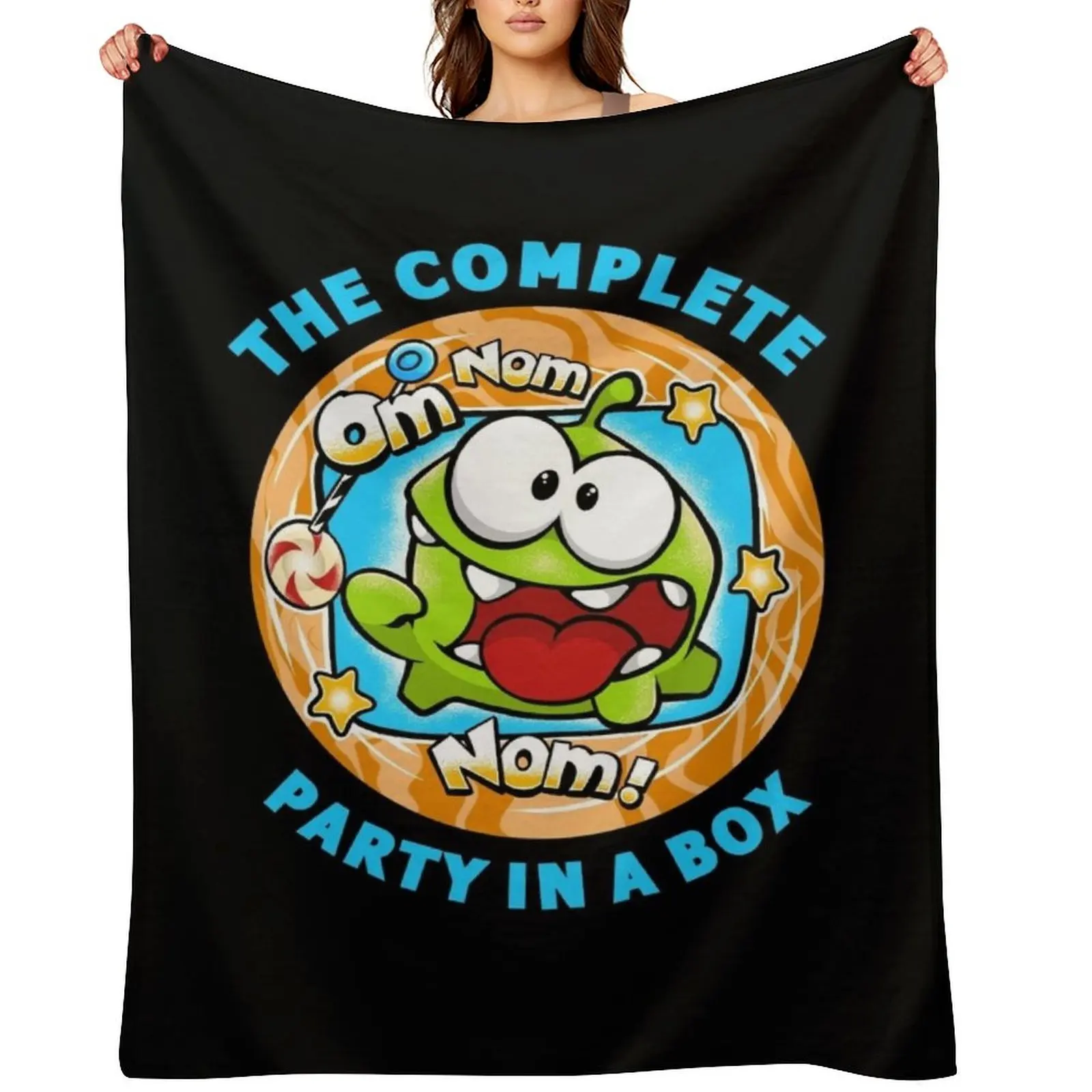 

OM NOM Throw Blanket Baby Moving Plaid anime Blankets