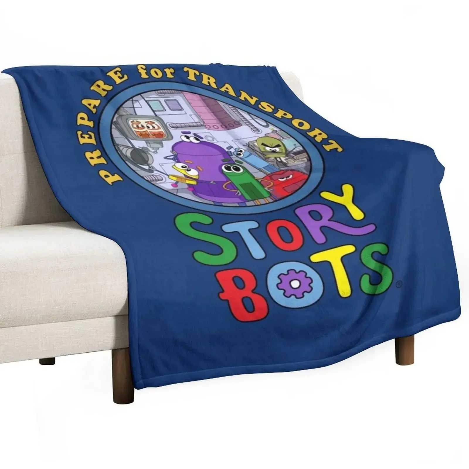 Prepare for Transport with Story Bots! Throw Blanket for winter Decorative Sofas Cute Plaid Heavy Blankets